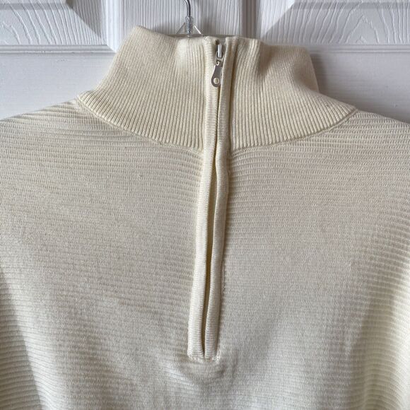 Deep Self Sweater Women’s Size Small Pullover Cream NWT 1/4 Zip High Neck - Picture 2 of 10